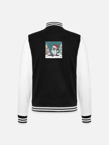 Robbe Weihnachten - College-Sweatjacke - Schwarz/Weiß