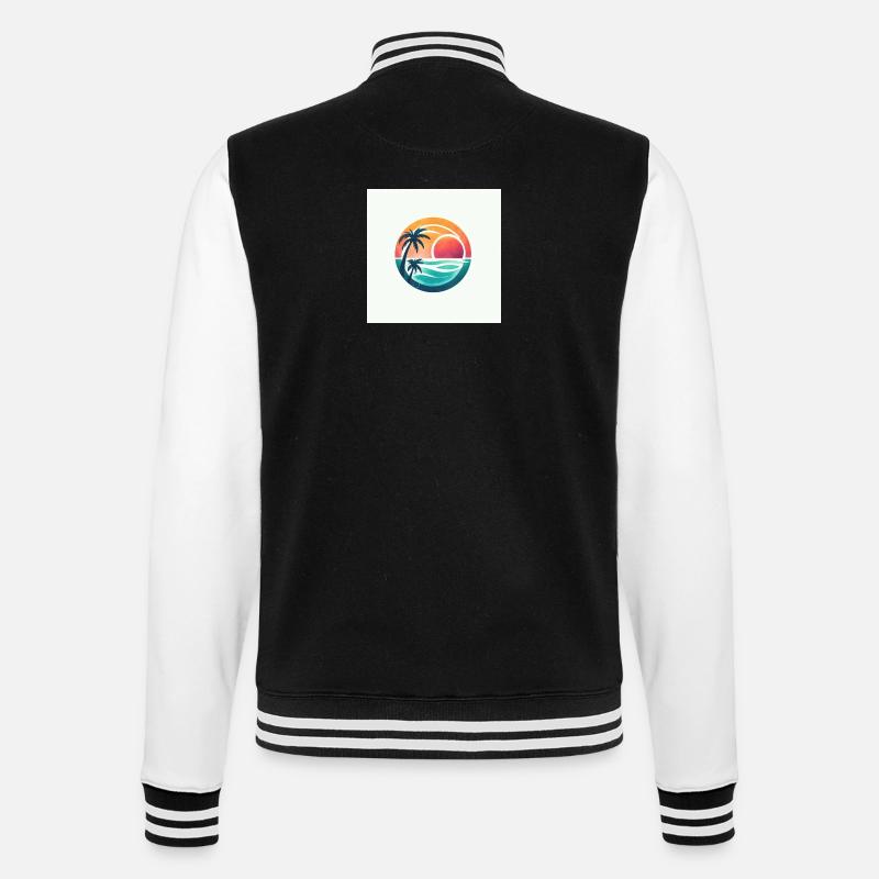 Coucher de soleil avec des palmiers - Veste Teddy - noir/blanc