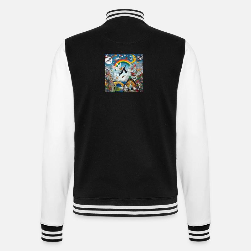 Patchwork Chagall - College Sweat Jacket - black/white