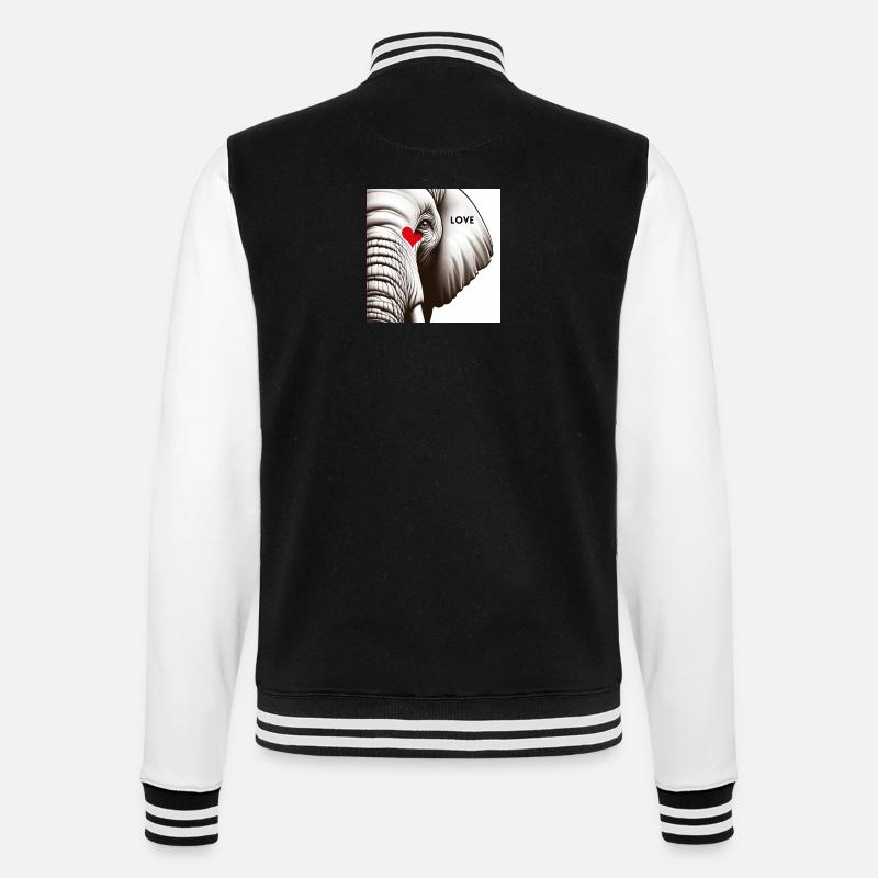 Elefant Love - College-Sweatjacke - Schwarz/Weiß