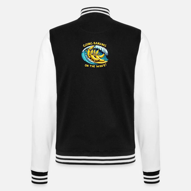 Going Bananas on the Wave - College Sweat Jacket - black/white