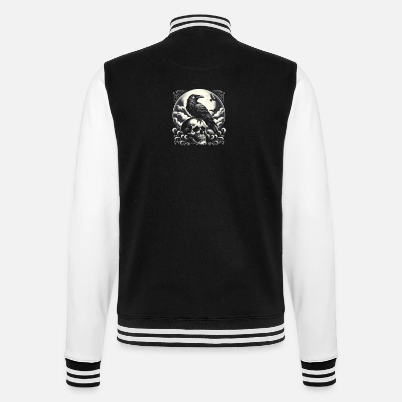Éclipse du corvidé - Veste Teddy - noir/blanc
