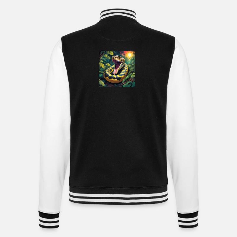 Serpent python - Veste Teddy - noir/blanc