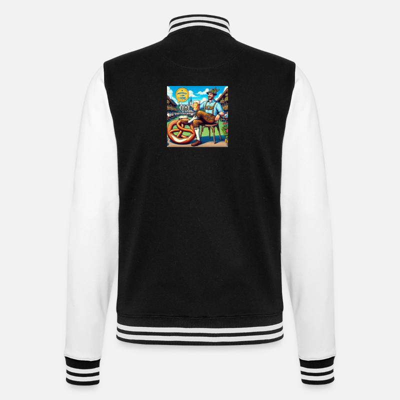Biergarten - mentally I am here - College-Sweatjacke - Schwarz/Weiß