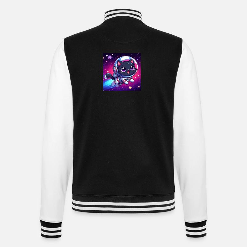 Space Kitty heureux dans l’espace - Veste Teddy - noir/blanc