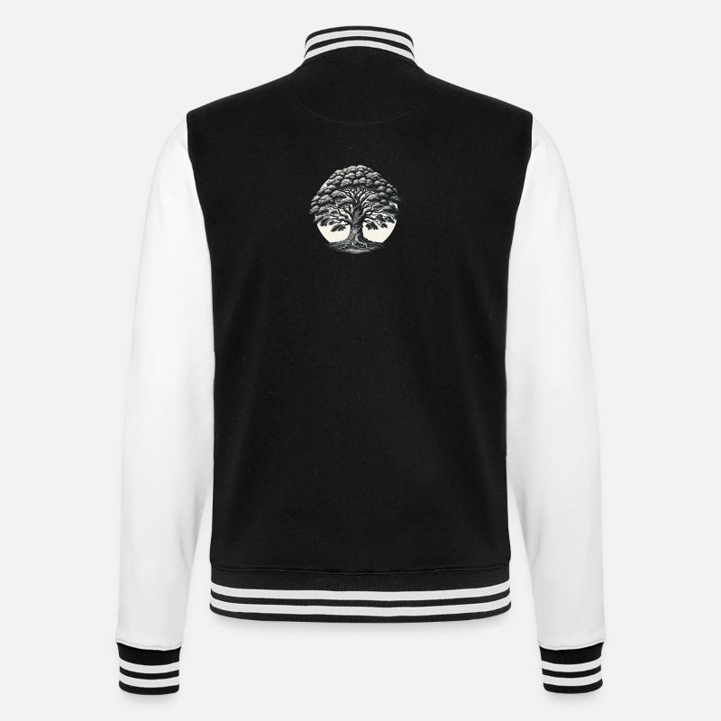 Arbre de la sagesse éternelle - Veste Teddy - noir/blanc