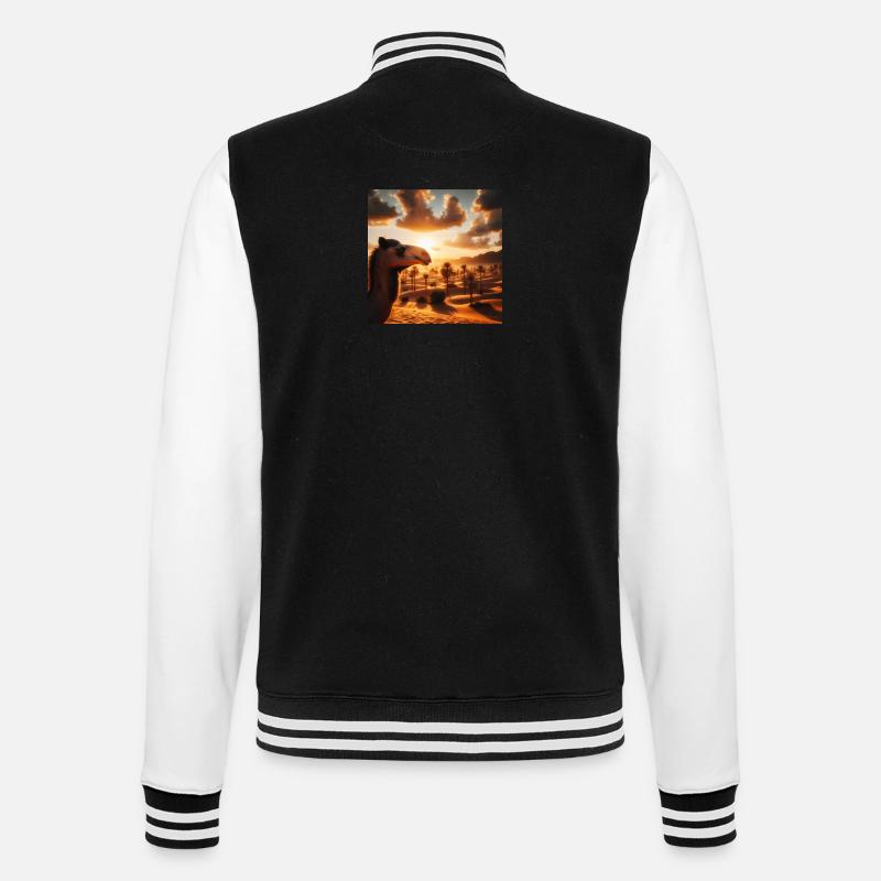 Kamel in der Wüste A2 - College-Sweatjacke - Schwarz/Weiß
