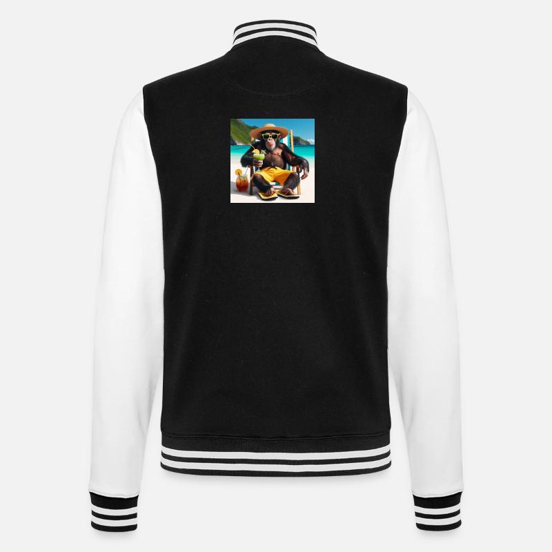 vacation monkey - College Sweat Jacket - black/white
