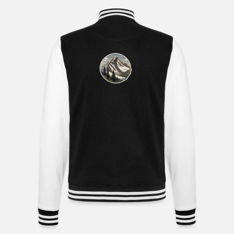 Schweizer Berge - College-Sweatjacke - Schwarz/Weiß