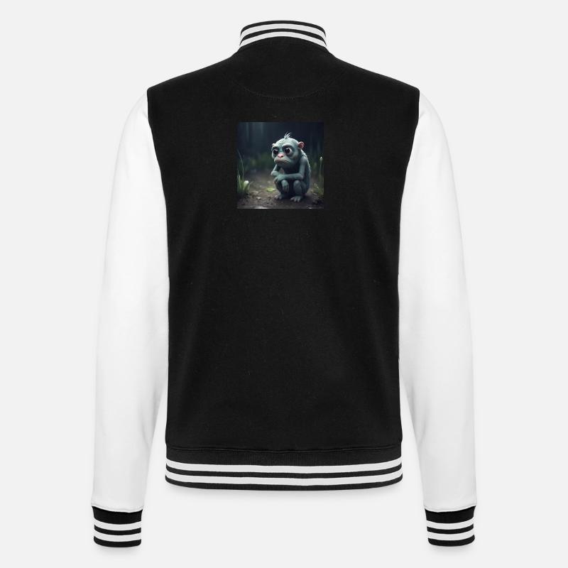 Sad creature - College Sweat Jacket - black/white