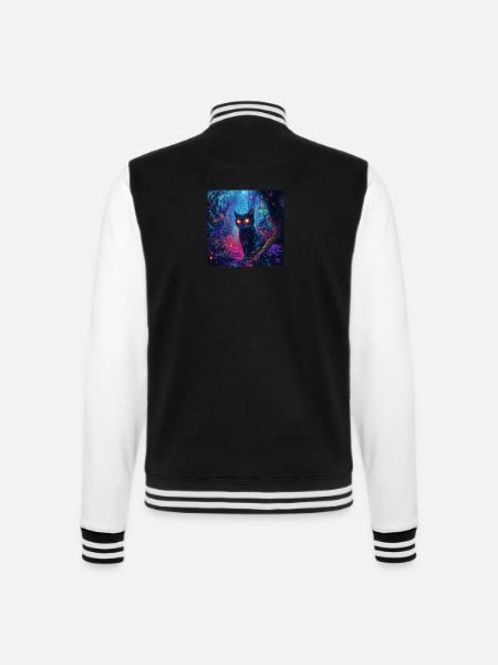 FANTASY Forest Cat - College-Sweatjacke - Schwarz/Weiß