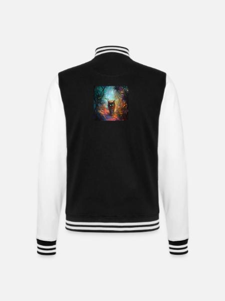 FANTASY Forest Cat - College-Sweatjacke - Schwarz/Weiß