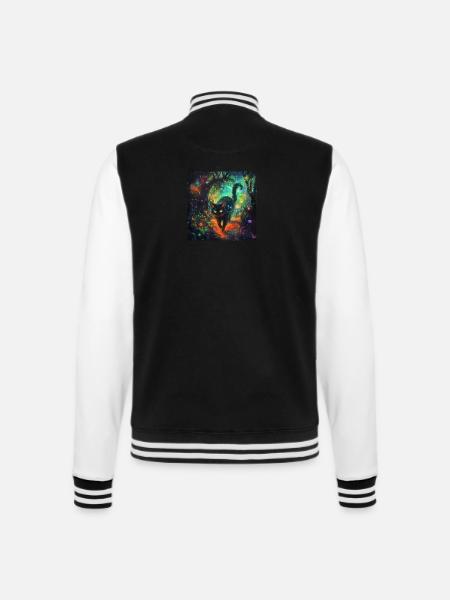 FANTASY Forest Cat 3 - College-Sweatjacke - Schwarz/Weiß