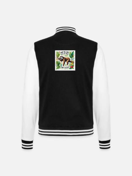 Nickerchen Den ganzen Tag schlafen die ganze Nacht Party nie - College-Sweatjacke - Schwarz/Weiß