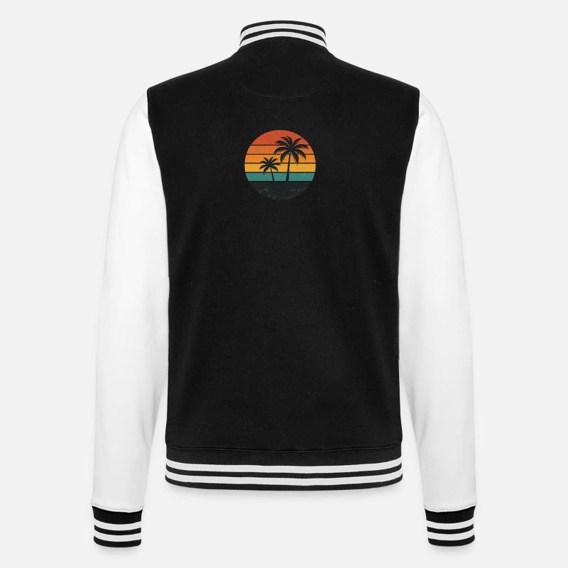 Coucher de soleil rétro - Veste Teddy - noir/blanc