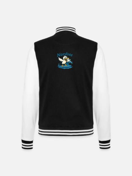 Nordsee - College-Sweatjacke - Schwarz/Weiß