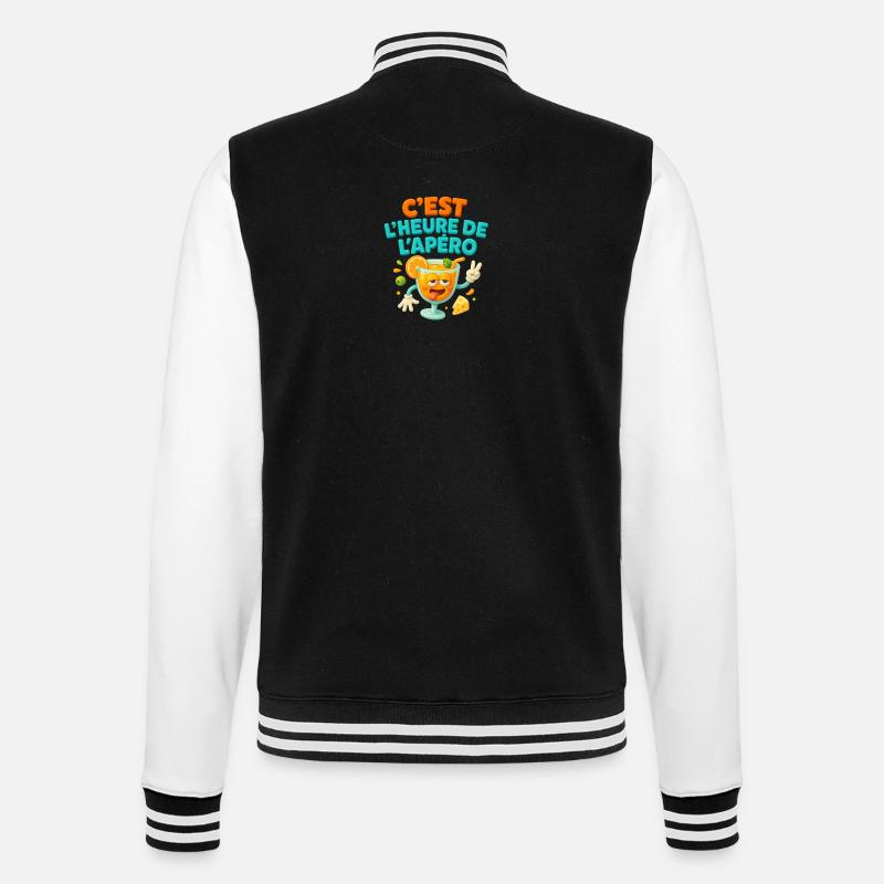 image c'est l'heure de l'apéro - Veste Teddy - noir/blanc