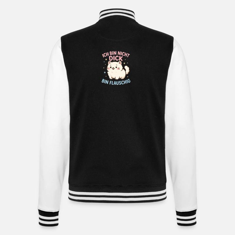 Bin nicht dick - College-Sweatjacke - Schwarz/Weiß