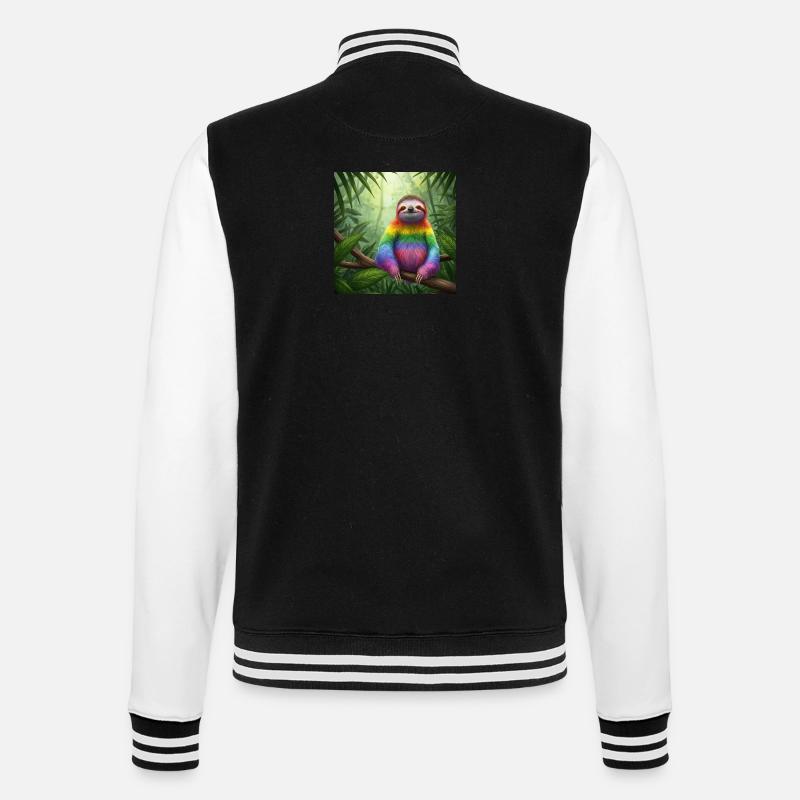 Faultier Wanderer STOLZ - College-Sweatjacke - Schwarz/Weiß