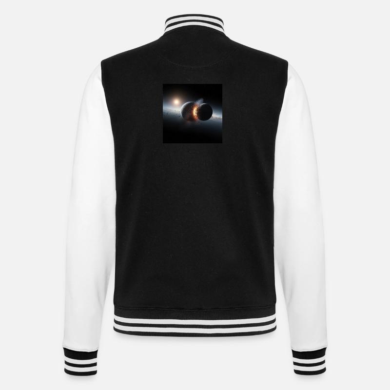 Kosmisches Eclipse Design - College-Sweatjacke - Schwarz/Weiß