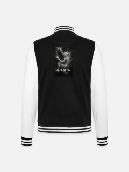 One more try. - College-Sweatjacke - Schwarz/Weiß