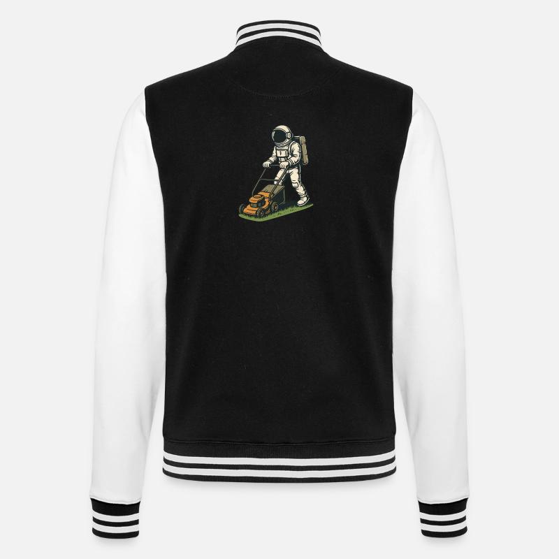 Astronaute tondant la pelouse - Veste Teddy - noir/blanc