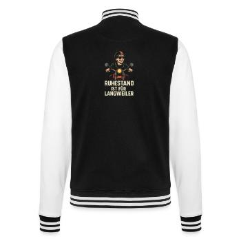 Motorrad Oma Shirt – Ruhestand ist für Weicheier - College-Sweatjacke - Schwarz/Weiß - Hinten - Marisol (170cm)