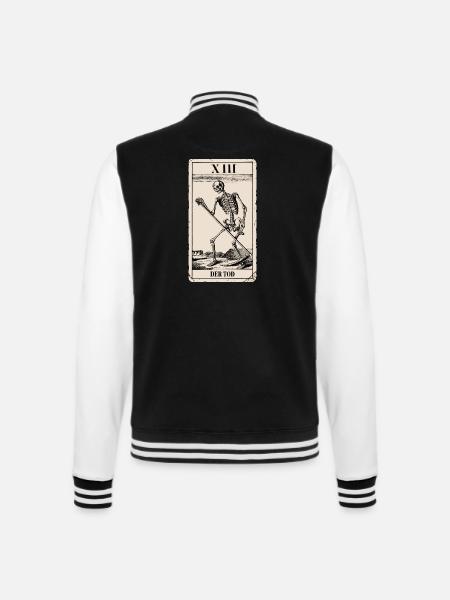Der Tod – Tarot Karte - College-Sweatjacke - Schwarz/Weiß