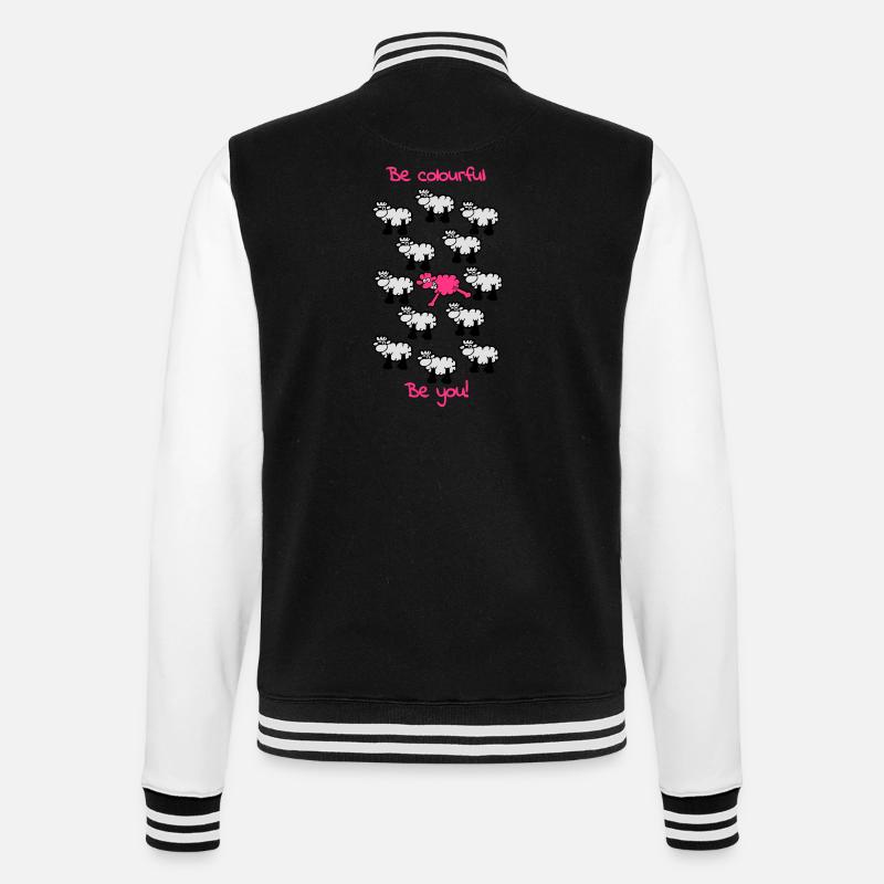 be different - be colorful - College Sweat Jacket - black/white