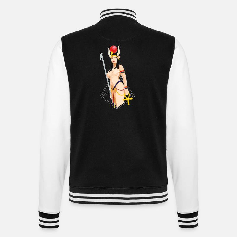 HATHOR (Egyptian Goddess) - College Sweat Jacket - black/white
