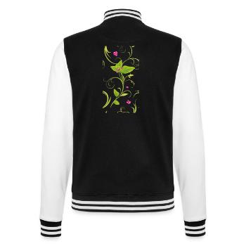 Zweig mit rosa Blüten - College-Sweatjacke - Schwarz/Weiß - Hinten - Marisol (170cm)