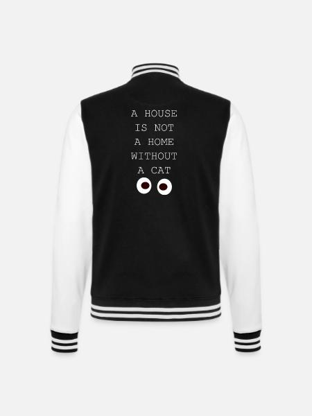 Lustige Katzensprüche Geschenke für Katzenliebhaber - College-Sweatjacke - Schwarz/Weiß