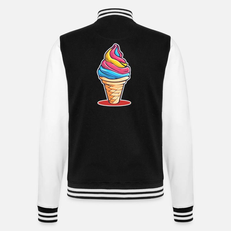 Eiscreme Regenbogen - College-Sweatjacke - Schwarz/Weiß