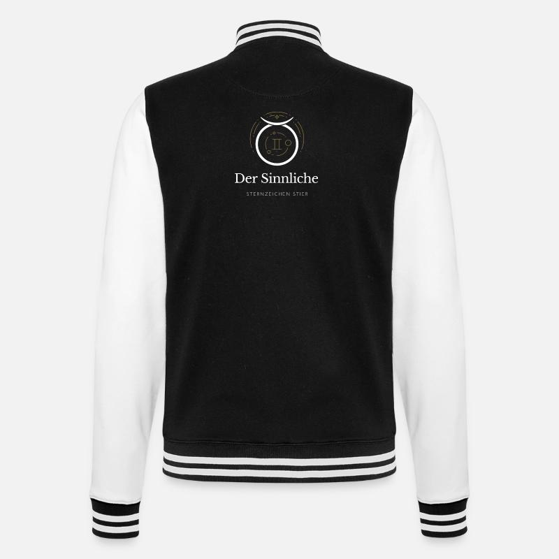 Der Sinnliche - Sternzeichen Stier - College-Sweatjacke - Schwarz/Weiß