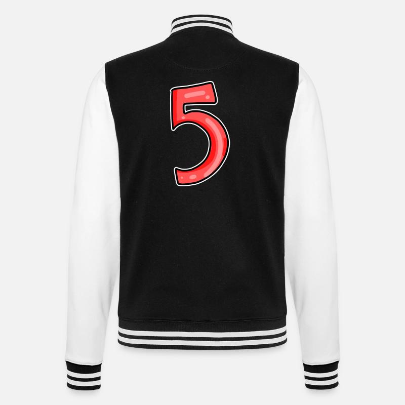 5 red - College Sweat Jacket - black/white
