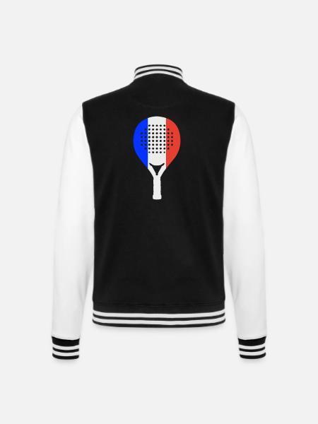 Padel-Frankreich - College-Sweatjacke - Schwarz/Weiß
