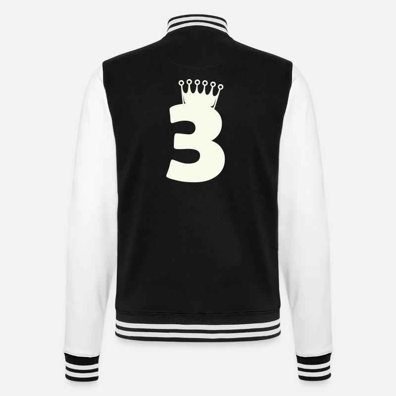 3_krone - College-Sweatjacke - Schwarz/Weiß