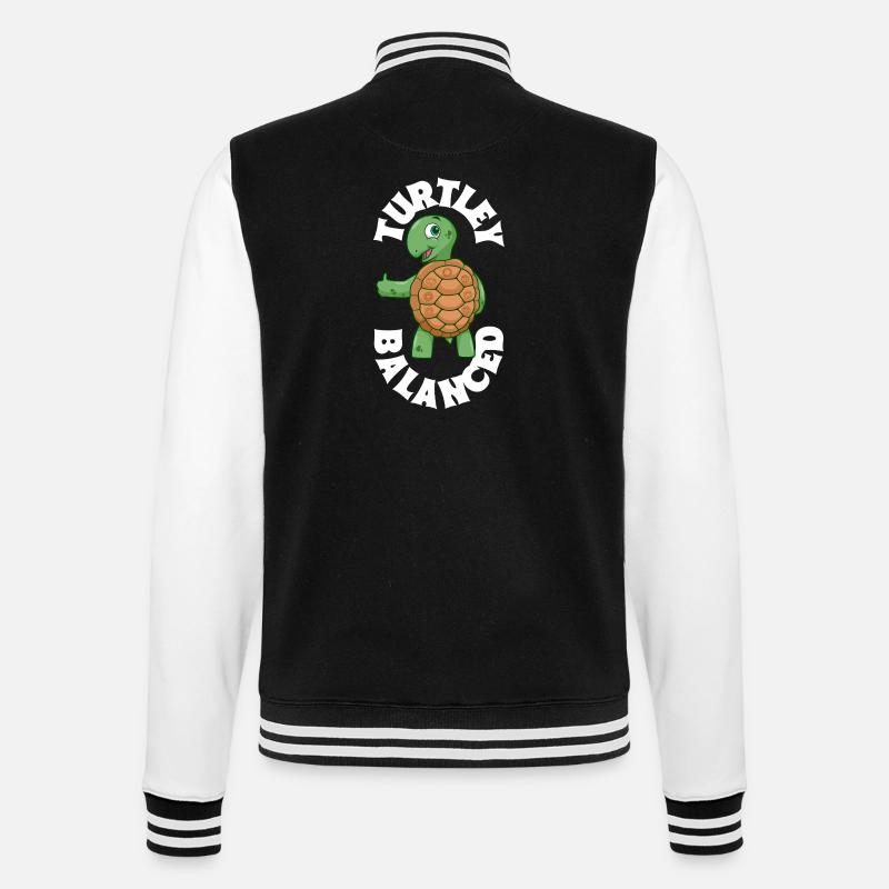 Turtle Balance - Chakra - College Sweat Jacket - black/white