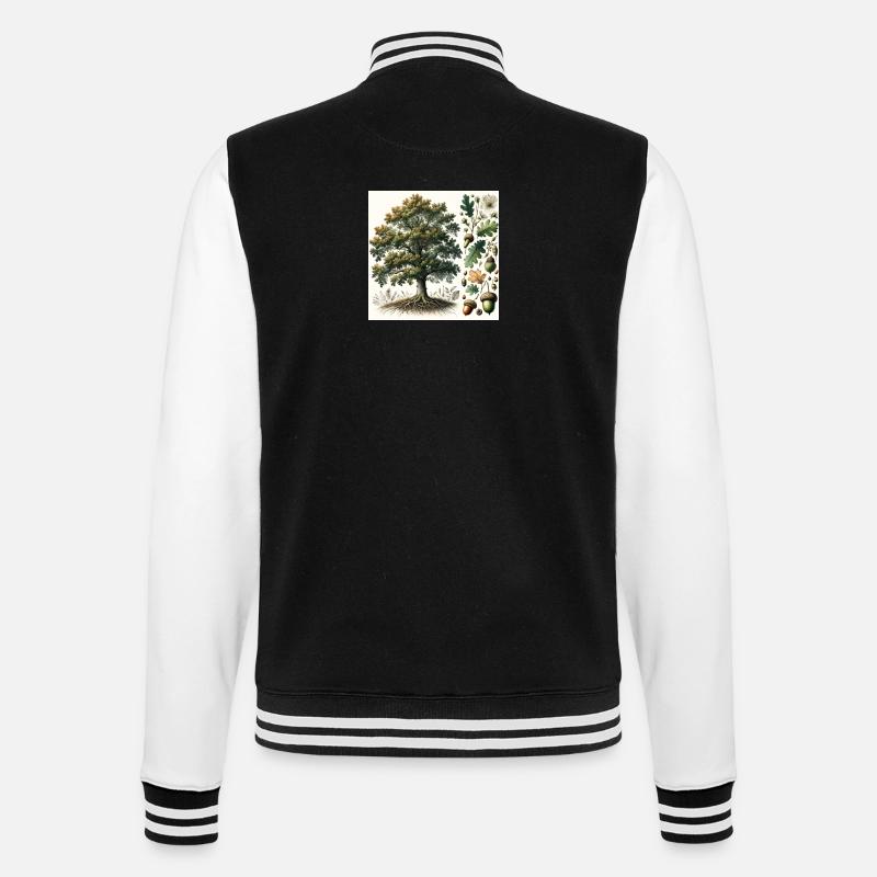 Eiche Botanik - College-Sweatjacke - Schwarz/Weiß