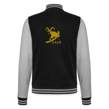 Laax Graubünden Steinbock Snowboard Switzerland - College Sweat Jacket - black/heather grey - Back - Marisol (170cm)