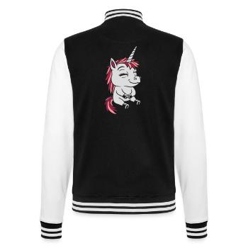 Bande dessinée petite licorne assise - Veste Teddy - noir/blanc - Dos - Marisol (170cm)