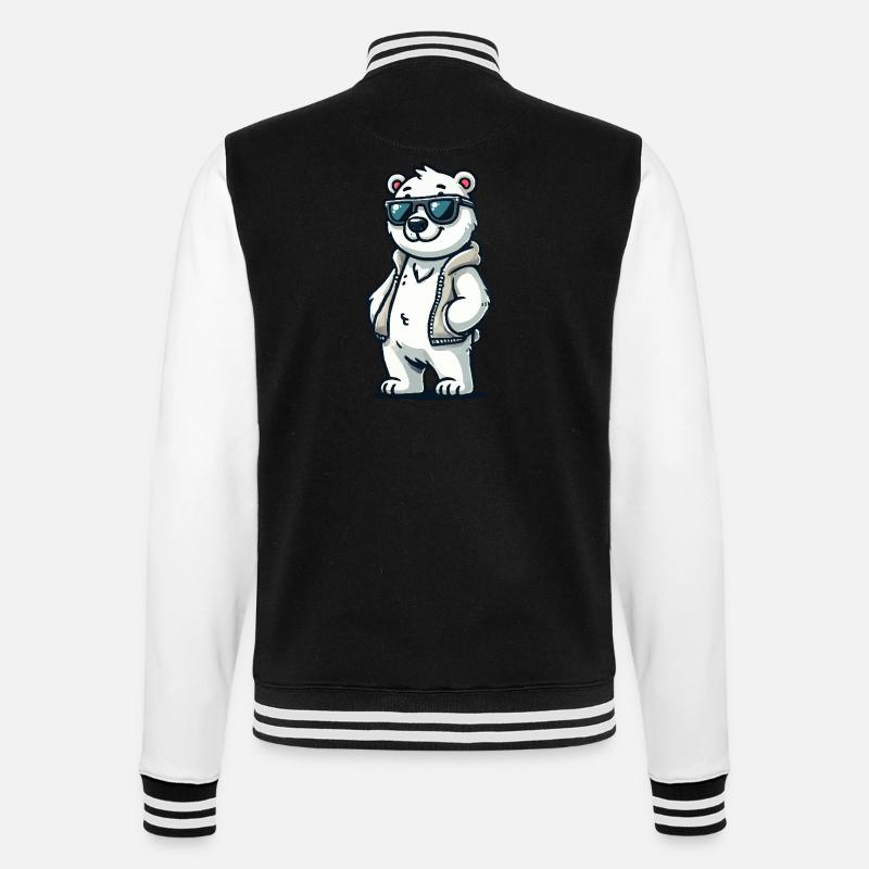 Polar Bear Comic - College Sweat Jacket - black/white