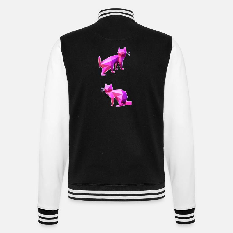 Pink Poly Katzen Duo - College-Sweatjacke - Schwarz/Weiß