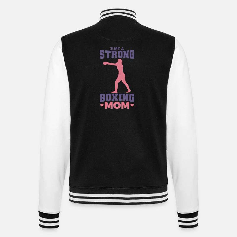 Juste une maman boxeuse forte - Veste Teddy - noir/blanc