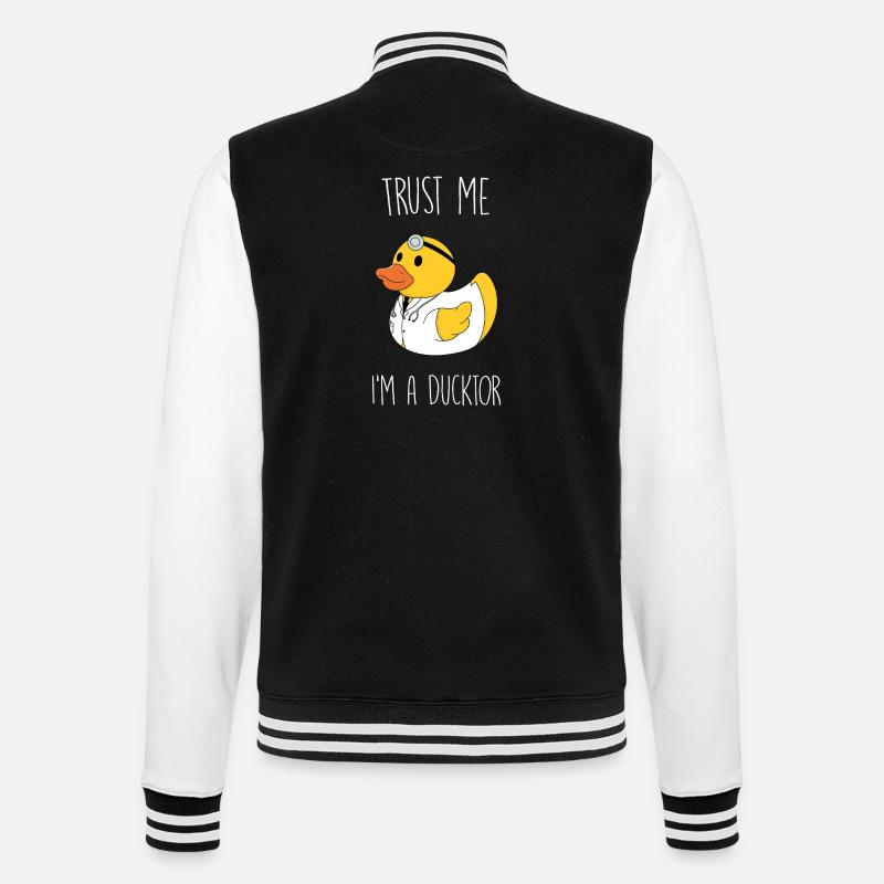 Trust me I'm a Ducktor - College-Sweatjacke - Schwarz/Weiß