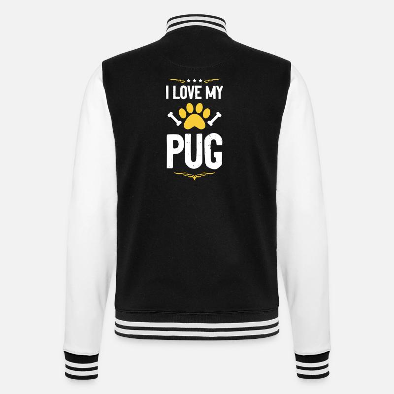 J’adore mon carlin - Veste Teddy - noir/blanc