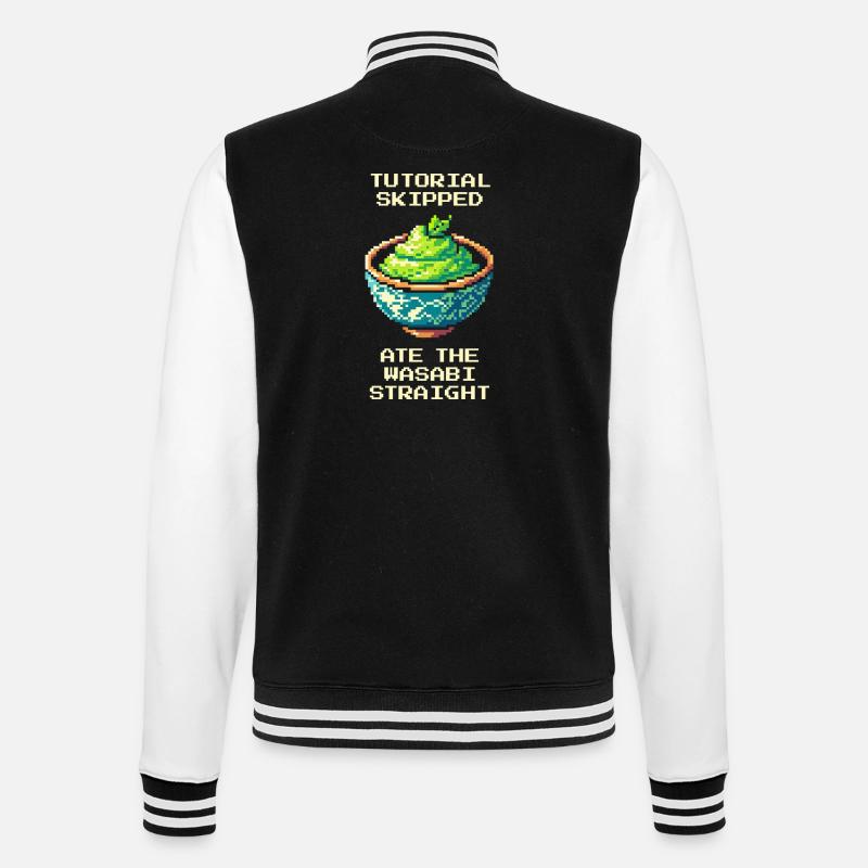 Tutorial übersprungen | Wasabi pur gegessen - College-Sweatjacke - Schwarz/Weiß