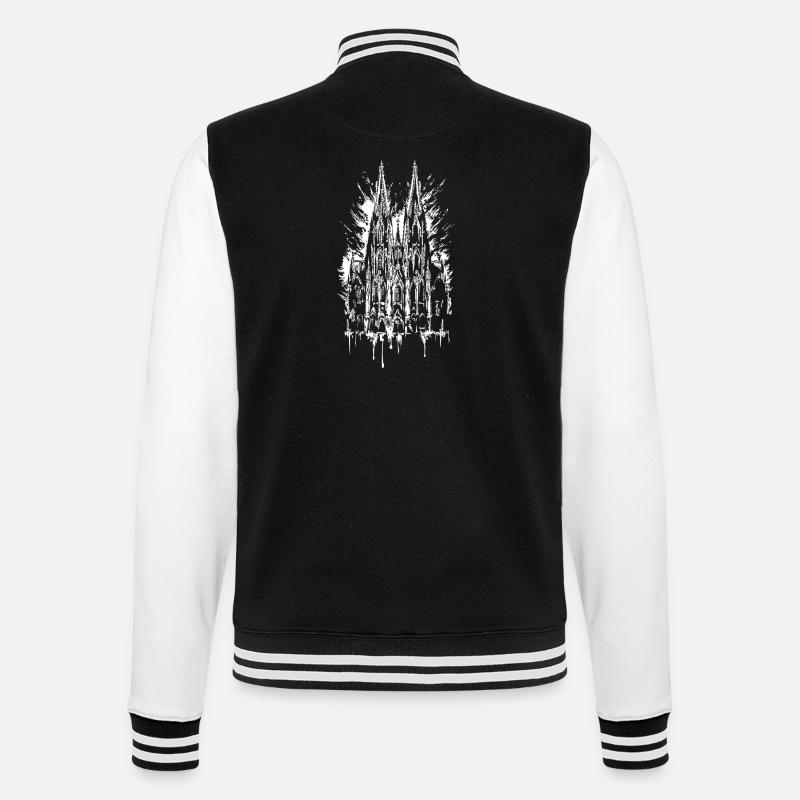 Kölner Dom Graffiti Splash Illustration - College-Sweatjacke - Schwarz/Weiß