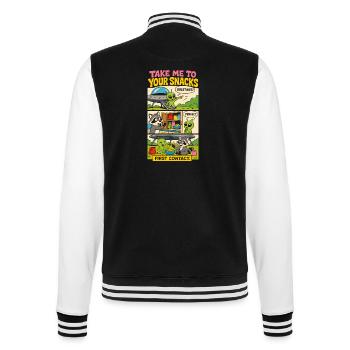 Alien first contact with snacks - College Sweat Jacket - black/white - Back - Marisol (170cm)