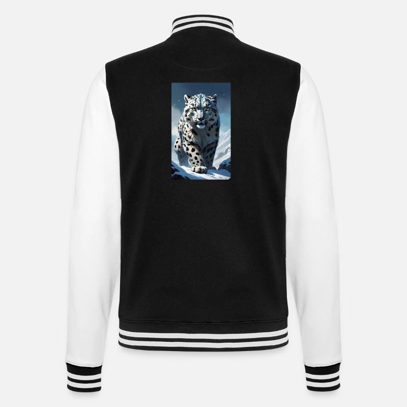 Snow Leopard | Leopard | Predator - College Sweat Jacket - black/white
